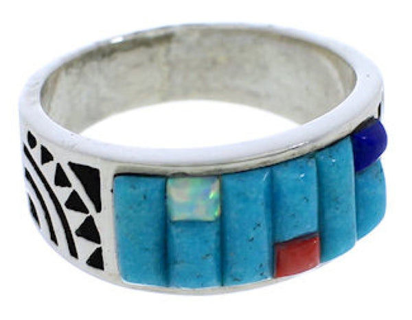 Southwest Multicolor Turquoise Jewelry Ring Size 6-3/4 Jewelry VX36248
